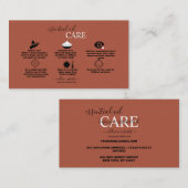 Carte De Visite Moderne Professionnel Orange Terracotta Oil Care (Devant / Derrière)