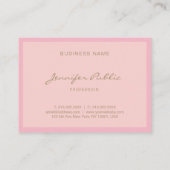 Carte De Visite Moderne professionnel Pink Gold Hand Script élégan (Dos)