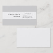 Carte De Visite Moderne Professionnel Plat Simple Élégant Gris (Devant / Derrière)