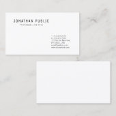 Carte De Visite Moderne Professionnel Propre Design Chic Plaine te (Devant / Derrière)