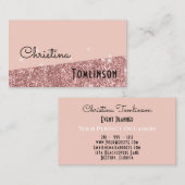 Carte De Visite Moderne professionnel rose de beauté d'or et de (Devant / Derrière)