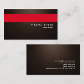 Carte De Visite Moderne Professionnel Sepia Red Consultant Manager (Devant / Derrière)