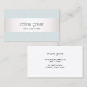 Carte De Visite Moderne professionnel Silver bleu clair (Devant / Derrière)