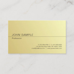 Carte De Visite Moderne Professionnel Simple Chic Or look simple