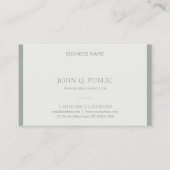 Carte De Visite Moderne Professionnel Simple Design Modèle vert (Dos)