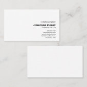 Carte De Visite Moderne Professionnel Simple Élégant Blanc (Devant / Derrière)