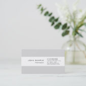 Carte De Visite Moderne Professionnel Simple Élégant Gris (Debout devant)