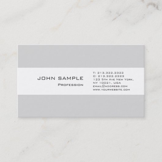 Carte De Visite Moderne Professionnel Simple Élégant Gris (Devant)