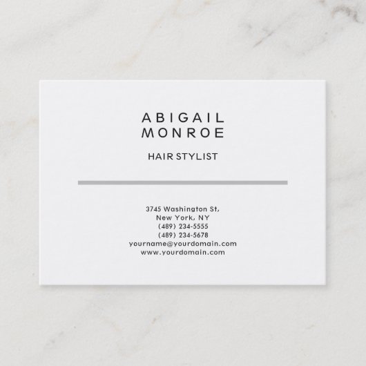 Carte De Visite Moderne Professionnel Simple Modèle blanc simple (Devant)