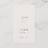 Carte De Visite Moderne Professionnel Simple Modèle Élégant (Dos)