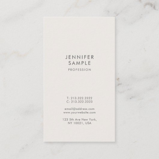 Carte De Visite Moderne Professionnel Simple Modèle Élégant (Dos)