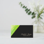 Carte De Visite Moderne professionnel simple, vert pailleté, noir  (Debout devant)