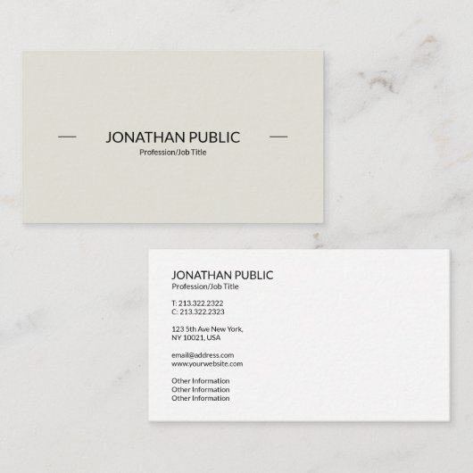 Carte De Visite Moderne Professionnel Sophistiqué Simple Clair (Devant / Derrière)