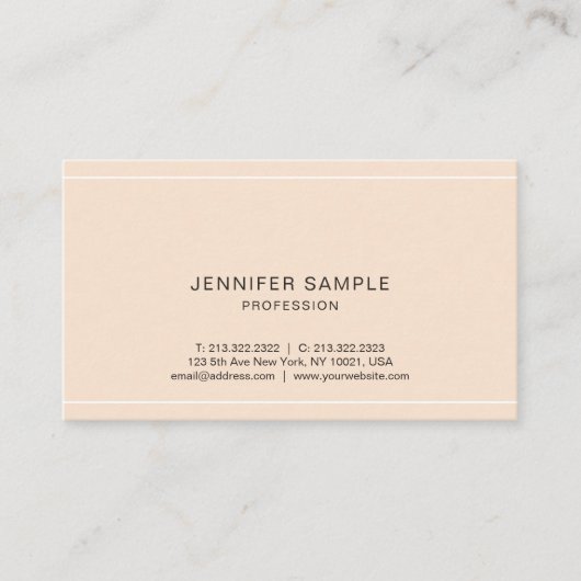 Carte De Visite Moderne Professionnel Sophistiqué Simple Plain (Devant)