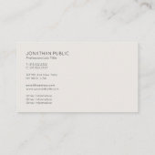 Carte De Visite Moderne Professionnel Sophistiqué Simple Plain (Dos)