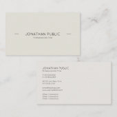 Carte De Visite Moderne Professionnel Sophistiqué Simple Plain (Devant / Derrière)