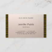 Carte De Visite Moderne Professionnel Unique Élégant Bandes Or (Dos)