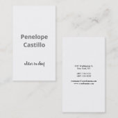 Carte De Visite Moderne Professionnelle Simple Design Calligraphie (Devant / Derrière)