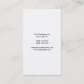 Carte De Visite Moderne Professionnelle Simple Design Calligraphie (Dos)