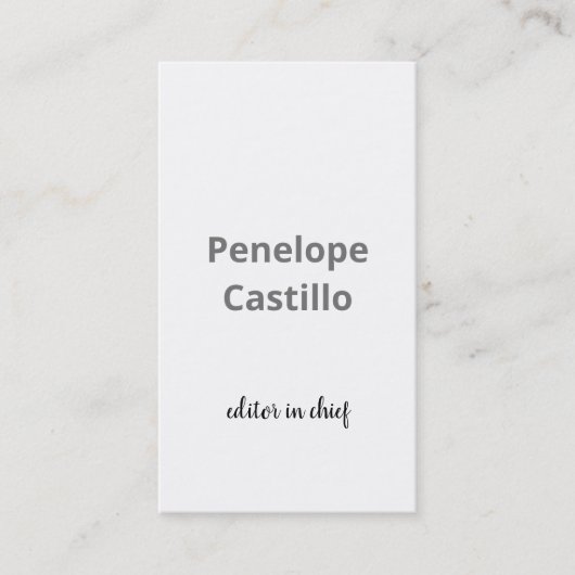 Carte De Visite Moderne Professionnelle Simple Design Calligraphie (Devant)