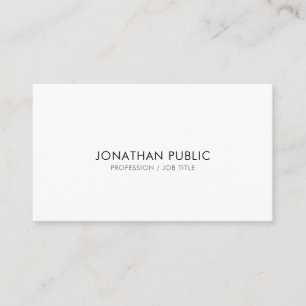 Carte De Visite Moderne Propre Chic Élégant Blanc Professionnel Pl