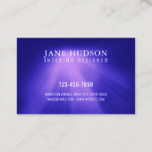 Carte De Visite Moderne propre Design élégant rose clair sur bleu (Dos)