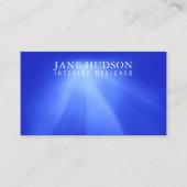 Carte De Visite Moderne Propre Élégant Design Bleu Lumière Luxueux (Devant)