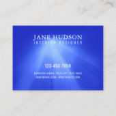 Carte De Visite Moderne Propre Élégant Design Bleu Lumière Luxueux (Dos)