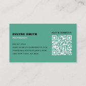 Carte De Visite Moderne Propre Pastel Bleu QR Code Typographie Scr (Dos)