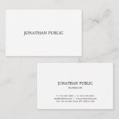 Carte De Visite Moderne Propre Professionnel Élégant Plain tendanc (Devant / Derrière)