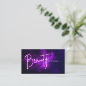 Carte De Visite Moderne Purple Neon & Smoke Nail Technician (Debout devant)