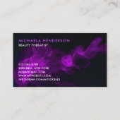 Carte De Visite Moderne Purple Neon & Smoke Nail Technician (Dos)