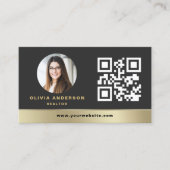 Carte de visite moderne QR Code Gold House Immobil (Devant)