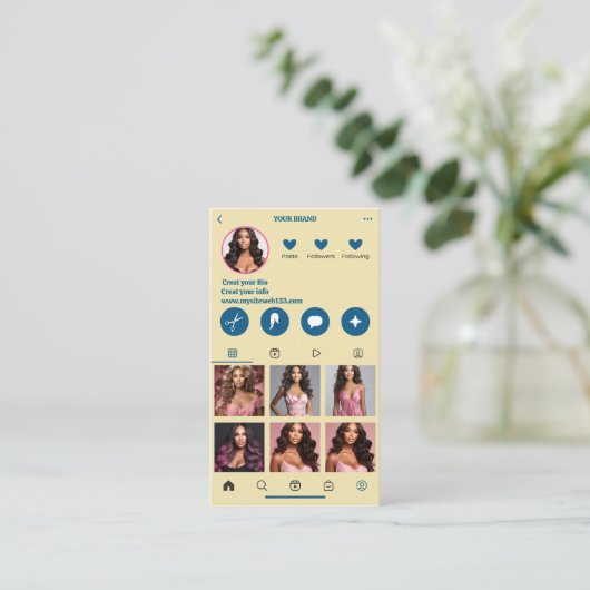 Carte de visite moderne QR Code photo Collage (Debout devant)