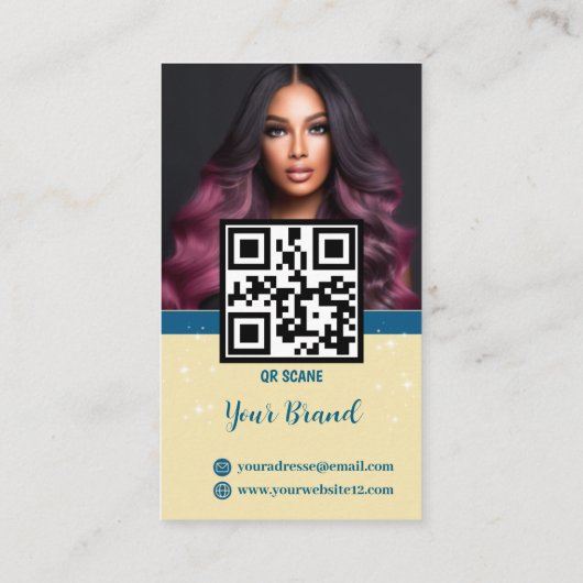 Carte de visite moderne QR Code photo Collage (Dos)