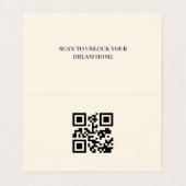 Carte de visite moderne QR Code Plum Agent immobil (Intérieur déplié)