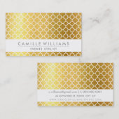 Carte De Visite MODERNE QUATREFOIL motif MAROCAIN feuille d'or (Devant / Derrière)