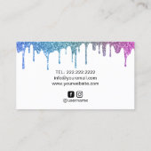 Carte De Visite Moderne Rainbow Unicorn Parties scintillant Drives (Dos)