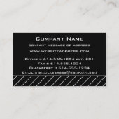 Carte de visite : : Moderne rayé blanc et noir (Dos)