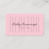 Carte De Visite Moderne Realking Hypothèque Monogramme Pastel Rose (Devant)