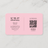 Carte De Visite Moderne Realking Hypothèque Monogramme Pastel Rose (Dos)