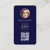 Carte De Visite Moderne Realtor Midnight Blue Immobilier (Dos)