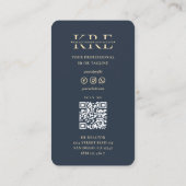 Carte De Visite Moderne Realtor Monogram Immobilier Bleu foncé (Dos)