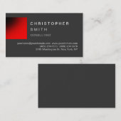 Carte de visite moderne Red Grey unique (Devant / Derrière)