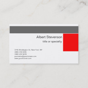 Carte de visite moderne Red Grey White Consultant