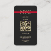 Carte De Visite Moderne Red Line Pompier Monogramme gris foncé (Dos)