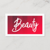 Carte De Visite Moderne Red Stripes Blanc Beauté Maquillage cheveu (Devant)