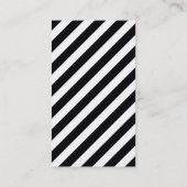 Carte De Visite MODERNE RETRO bold diagonale rayé noir blanc (Dos)