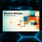 Carte De Visite Moderne Retro coloré géométrique