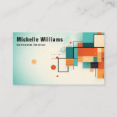 Carte De Visite Moderne Retro coloré géométrique (Devant)